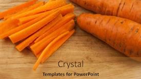  Presentation with cutting board - Slide set consisting of carrot-raw-cut-into-strips background and a gold colored foreground