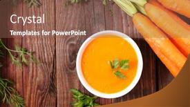  Presentation with soup - Presentation theme featuring carrot-soup background and a violet colored foreground