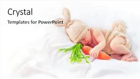  Presentation with baby toy - Slides having carrot toy sweet new born background and a sky blue colored foreground