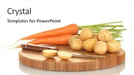  Presentation with cutting board - Audience pleasing slides consisting of carrots on a cutting board backdrop and a  colored foreground