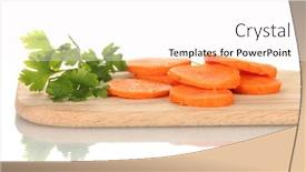  Presentation with carrots - Presentation design with carrots on cutting board isolated on white background and a white colored foreground