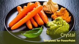  Presentation with carrots - Slide deck with carrots-with-hummus-and-guacamole background and a tawny brown colored foreground