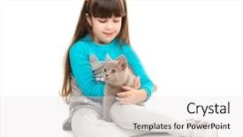  Presentation with cute cat and dog - Cool new slides with carry cross - cute little girl sitting backdrop and a  colored foreground