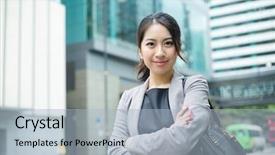  Presentation with professional - Beautiful presentation featuring carry cross - professional business woman backdrop and a  colored foreground