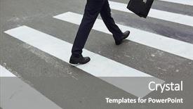  Presentation with road - Beautiful PPT theme featuring carry cross - rear view of businessman backdrop and a gray colored foreground