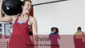  Presentation with shoulder - Cool new presentation with carry cross - woman carrying medicine ball backdrop and a tawny brown colored foreground