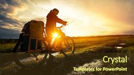  Presentation with young black couples hiking - Theme enhanced with carry cross - young lady hiker with loaded background and a tawny brown colored foreground