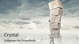  Presentation with boxes - PPT layouts having man carry carton boxes background and a light gray colored foreground