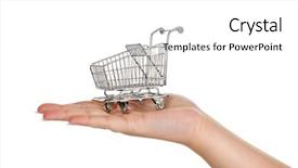  Presentation with shopping trolley - Slide deck featuring carrying a miniature shopping trolley background and a white colored foreground