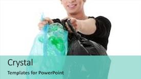  Presentation with recyclable - Slides consisting of carrying a plastic trash bag background and a  colored foreground