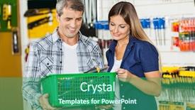  Presentation with computer hardware tools - Slides featuring carrying basket full of tools background and a ocean colored foreground