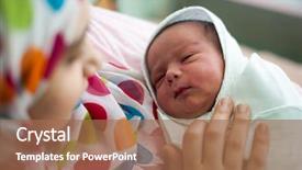  Presentation with muslim - Beautiful PPT layouts featuring carrying her child in hospital backdrop and a coral colored foreground