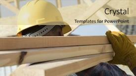  Presentation with construction materials - PPT layouts consisting of  background and a  colored foreground