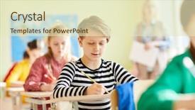  Presentation with classmates - Slides consisting of carrying out exam assignment background and a soft green colored foreground