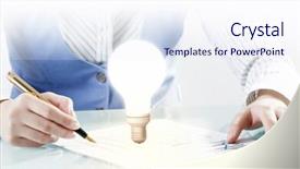  Presentation with new ideas - Beautiful PPT theme featuring carrying out new effective ideas backdrop and a sky blue colored foreground