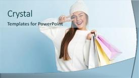  Presentation with peace - Slides consisting of carrying shopping bags showing peace background and a sky blue colored foreground