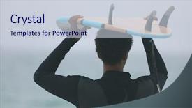  Presentation with race - Cool new PPT layouts with carrying surfboard on her head backdrop and a  colored foreground