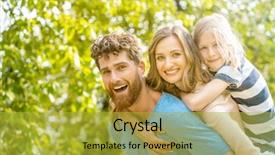  Presentation with supporting - Slide set enhanced with carrying wife and daughter piggyback background and a gold colored foreground