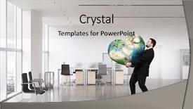  Presentation with earth - Presentation having earth planet in our hands background and a light gray colored foreground