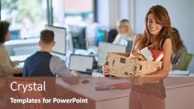  Presentation with promotion - Theme with carrying-your-things-after-getting background and a tawny brown colored foreground