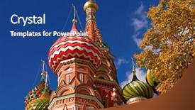  Presentation with head and neck - Audience pleasing slide deck consisting of christian cars - head of st basil's cathedral backdrop and a ocean colored foreground