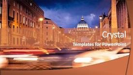  Presentation with peter - Presentation design consisting of historic cars - night shot of st peter's background and a coral colored foreground