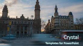  Presentation with cartoon cars movie - PPT layouts having cars against postal and telegraph background and a tawny brown colored foreground