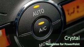  Presentation with car air conditioning - Amazing presentation theme having cars dashes - air conditioning controls backdrop and a wine colored foreground