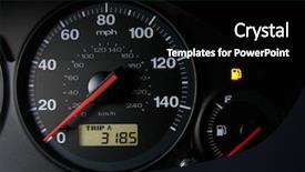  Presentation with gas - Audience pleasing PPT theme consisting of cars dashes - car dashboard - running backdrop and a black colored foreground