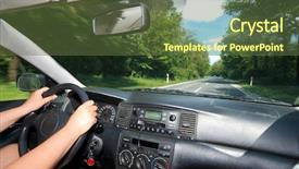  Presentation with driving - PPT theme consisting of cars dashes - driving a car background and a tawny brown colored foreground