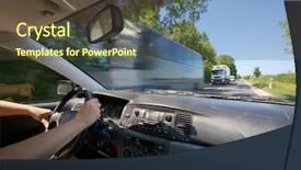  Presentation with driving - Presentation having cars dashes - driving a car background and a tawny brown colored foreground