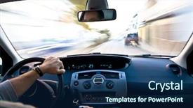  Presentation with speed - Amazing theme having cars dashes - inside a car at high backdrop and a navy blue colored foreground