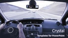  Presentation with car speeding - Amazing PPT layouts having cars dashes - inside car view at high backdrop and a tawny brown colored foreground