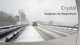  Presentation with storm - Presentation enhanced with cars-driving-in-a-snow background and a white colored foreground