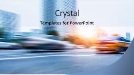  Presentation with driving road - Slide set enhanced with cars driving on inner city road of suzhou china asia background and a light blue colored foreground