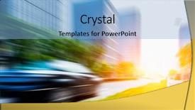  Presentation with driving road - Audience pleasing presentation design consisting of cars driving on inner city road of suzhou china asia backdrop and a light blue colored foreground