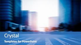  Presentation with driving road - Slide deck having cars driving on inner city background and a  colored foreground