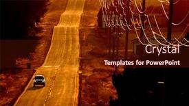  Presentation with power lines - Presentation design consisting of sunset of sunrise power lines background and a tawny brown colored foreground