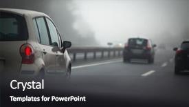  Presentation with emissions - Amazing theme having cars going fast backdrop and a dark gray colored foreground