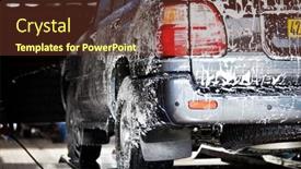  Presentation with cars - Colorful theme enhanced with cars-in-a-carwash backdrop and a tawny brown colored foreground