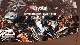  Presentation with cars - Theme with cars in a junk yard background and a tawny brown colored foreground