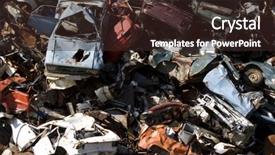  Presentation with cars - PPT layouts featuring cars in a junk yard background and a wine colored foreground