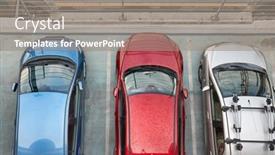  Presentation with parking lot - PPT theme consisting of cars-in-a-parking-lot background and a gray colored foreground