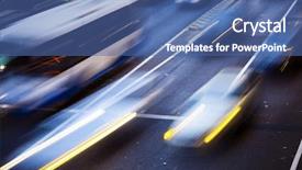  Presentation with cars - Beautiful presentation theme featuring cars in highway with blur backdrop and a  colored foreground