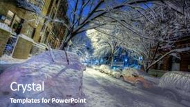  Presentation with new york city - Presentation theme consisting of cars in new york city background and a seafoam green colored foreground