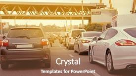  Presentation with traffic jam - PPT layouts with cars in traffic jam background and a tawny brown colored foreground