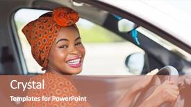  Presentation with elementary school african american female - Colorful presentation theme enhanced with cars ladies - cheerful african female driver inside backdrop and a coral colored foreground