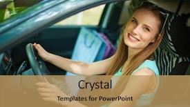  Presentation with camera - Amazing slide set having cars ladies - photo of happy woman looking backdrop and a coral colored foreground