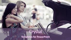  Presentation with car parking - PPT theme consisting of multicolored crushed eyeshadows with brush isolated on white background background and a light gray colored foreground