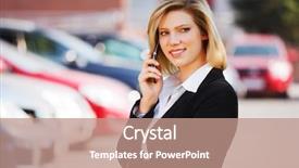 Presentation with phone - Theme enhanced with cars ladies - young businesswoman calling background and a coral colored foreground